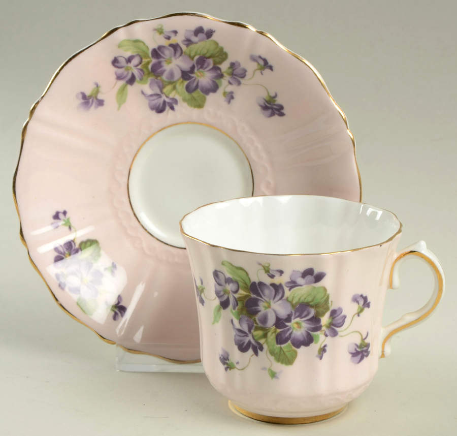 3010 Flat Cup & Saucer Set by Old Royal (England)-1
