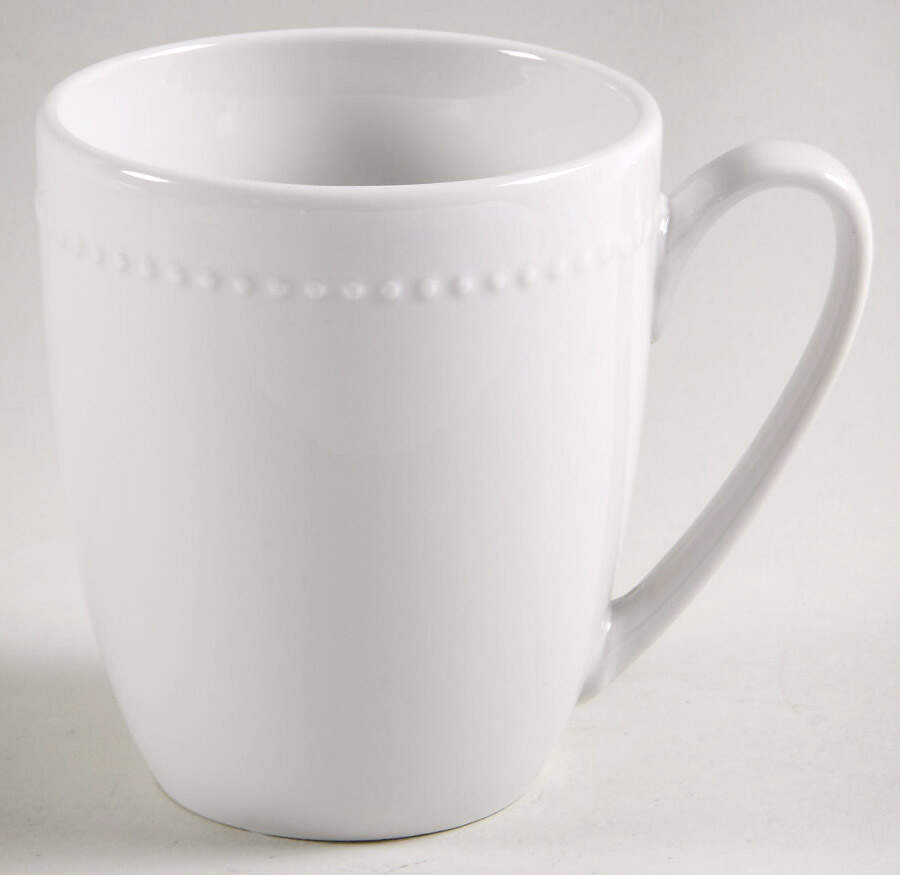 Simply White Beaded Mug by Our Table-1