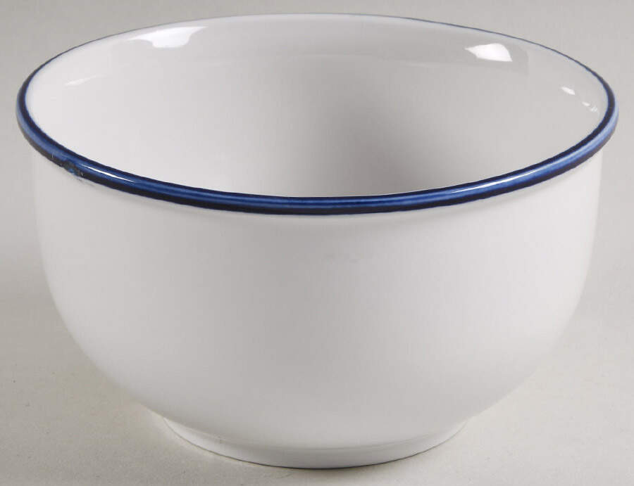 Simply White Blue Rim Soup/Cereal Bowl by Our Table-1