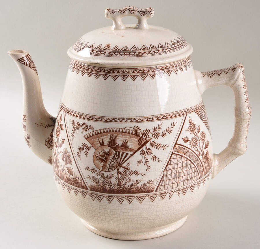 Brighton Brown Coffee Pot & Lid by Old Hall-1
