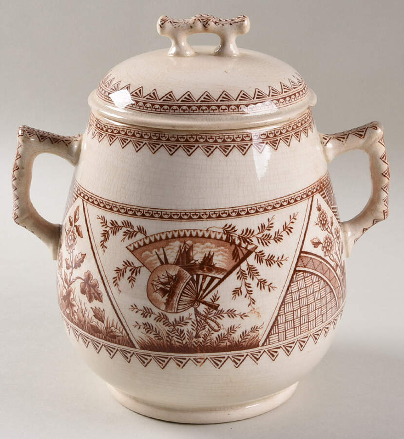Brighton Brown Oversize Sugar Bowl & Lid by Old Hall-1