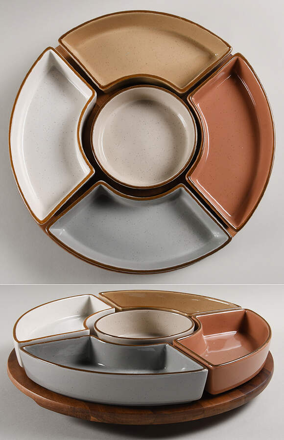 Options 6pc Lazy Susan (4 Motif Sides,Center & Underplate) by Over And Back-1