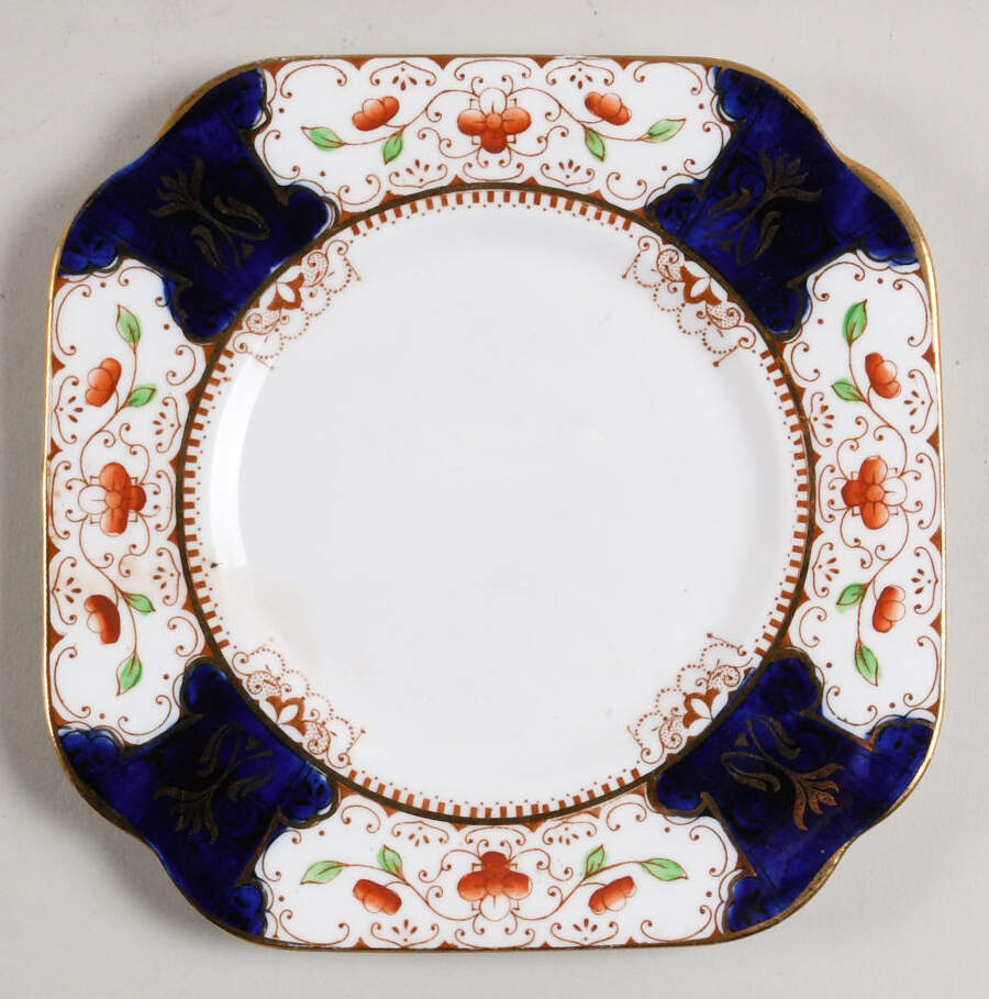 Glendale Blue Square Bread & Butter Plate by Osborne (England)-1