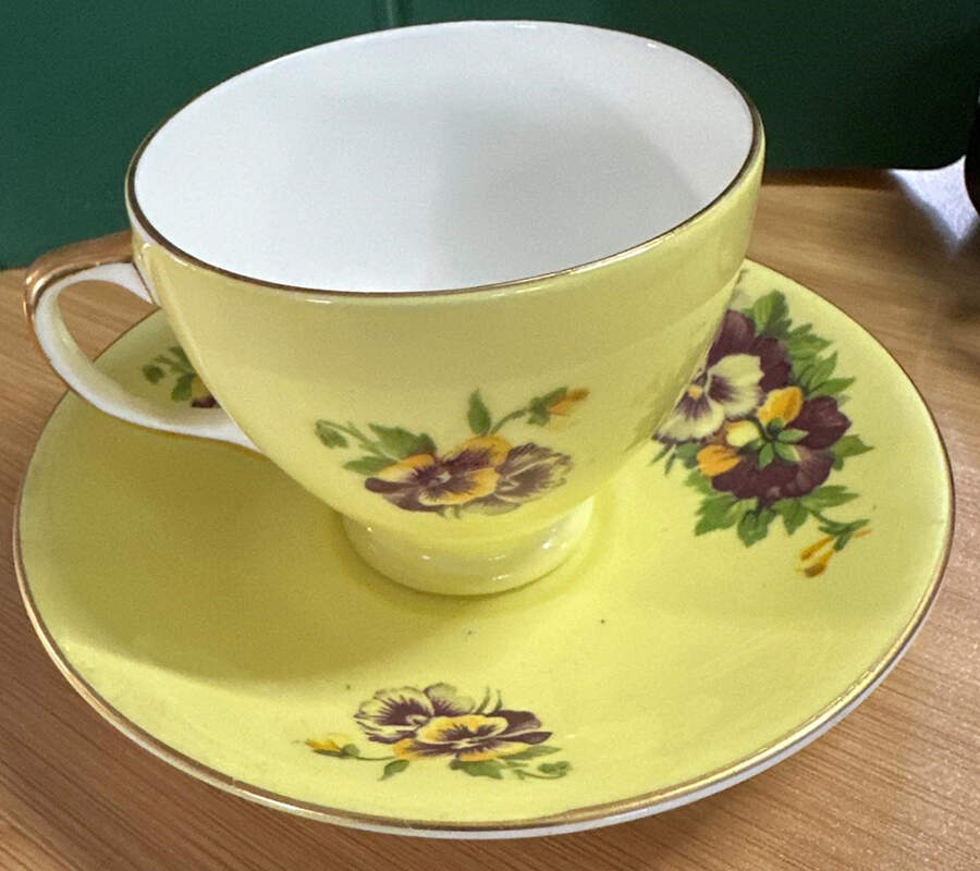 3343 Footed Cup & Saucer Set by Old Royal (England)-1