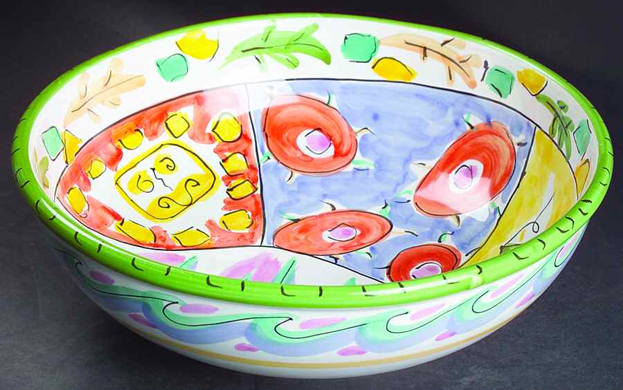 Tickled Pink 10" Round Vegetable Bowl by Presenttense-1