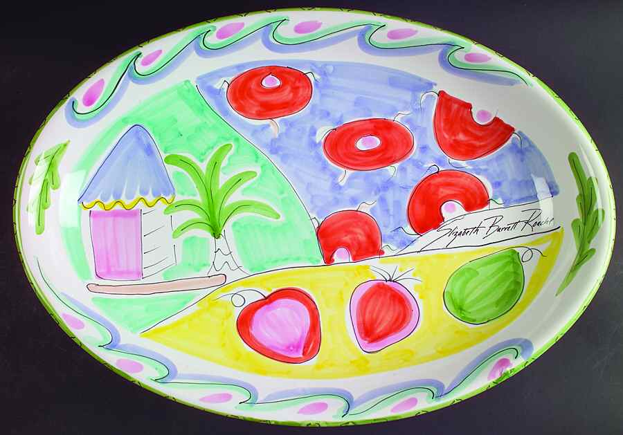 Tickled Pink 19" Oval Serving Platter by Presenttense-1
