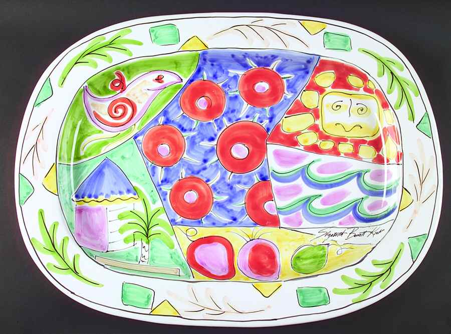 Tickled Pink 23" Oval Serving Platter by Presenttense-1