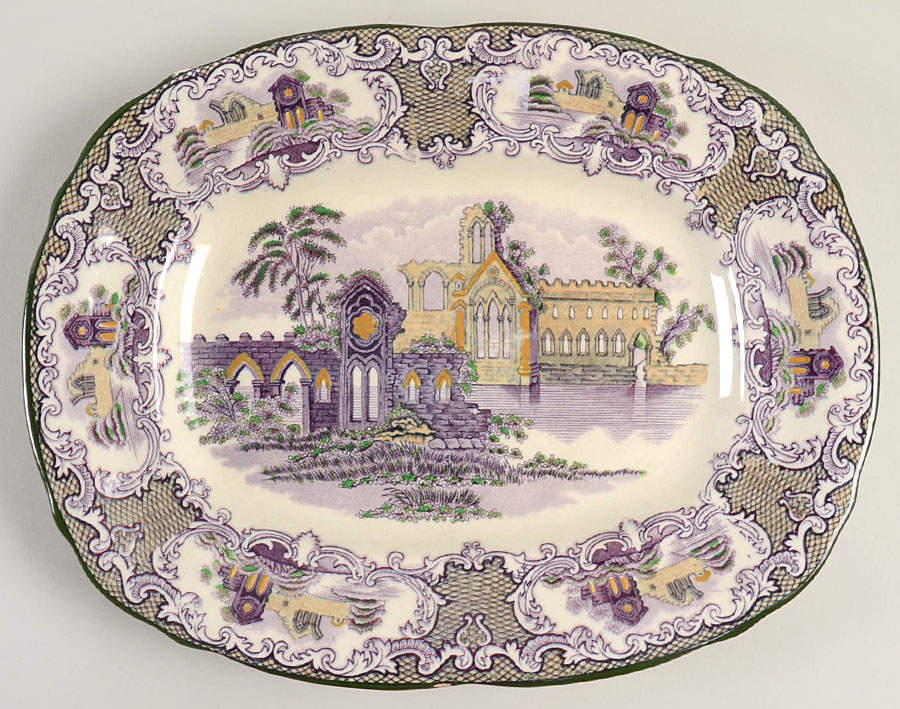 Abbey 11" Oval Serving Platter by Petrus Regout & Co-1