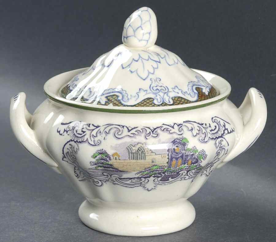 Abbey Sugar Bowl & Lid by Petrus Regout & Co-1