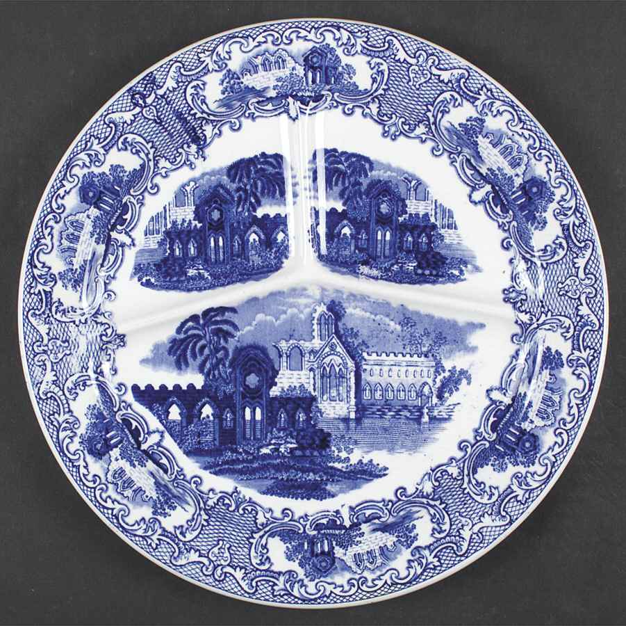 Abbey Blue Grill Plate by Petrus Regout & Co-1