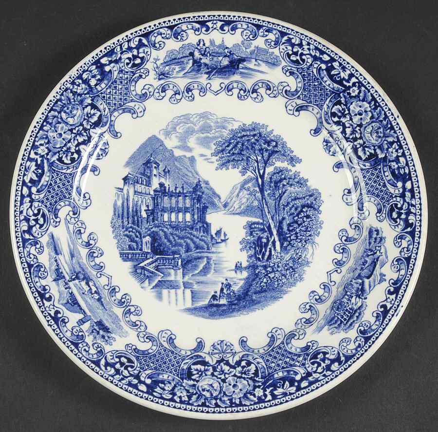 Cambridge Old England Blue Dinner Plate by Petrus Regout & Co-1