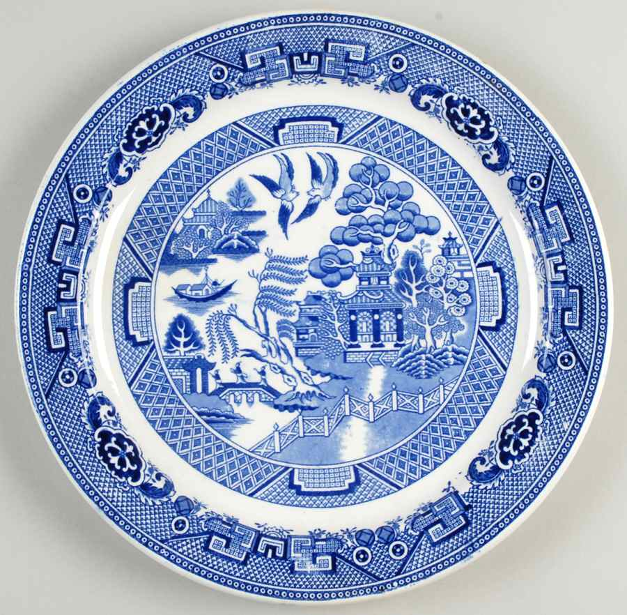 Willow 11" Chop Plate (Round Platter) by Petrus Regout & Co-1