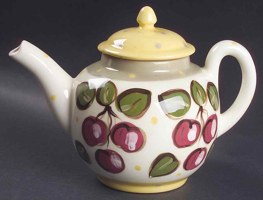 Cherries Teapot & Lid by Paula Estey-1