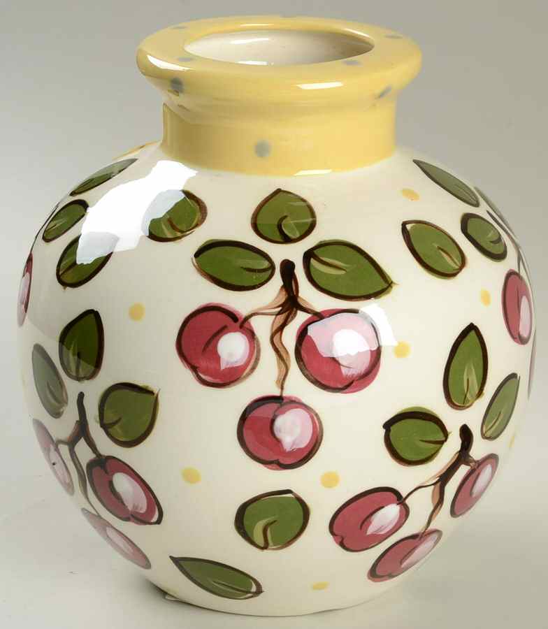 Cherries 7" Vase by Paula Estey-1