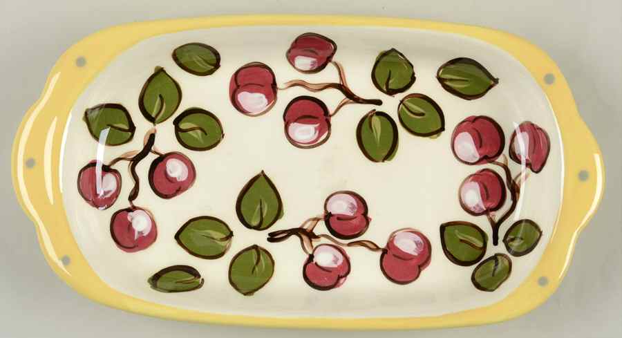 Cherries Rectangular Tray by Paula Estey-1