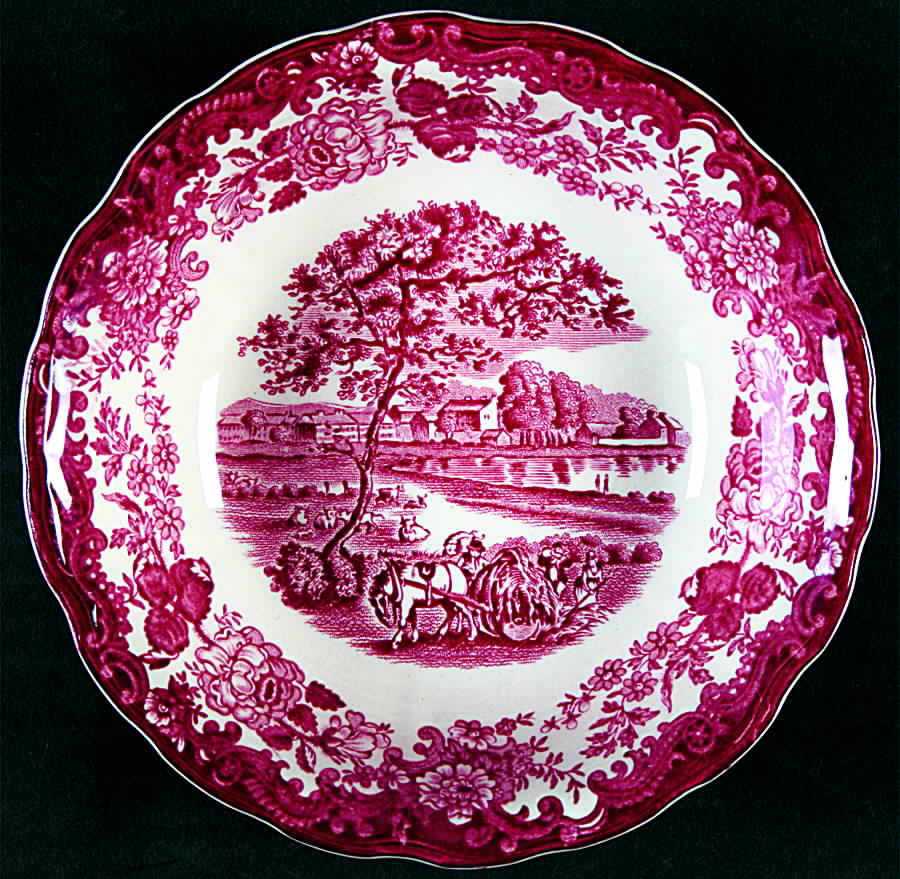 Avon Scenes Red Coupe Cereal Bowl by Palissy-1