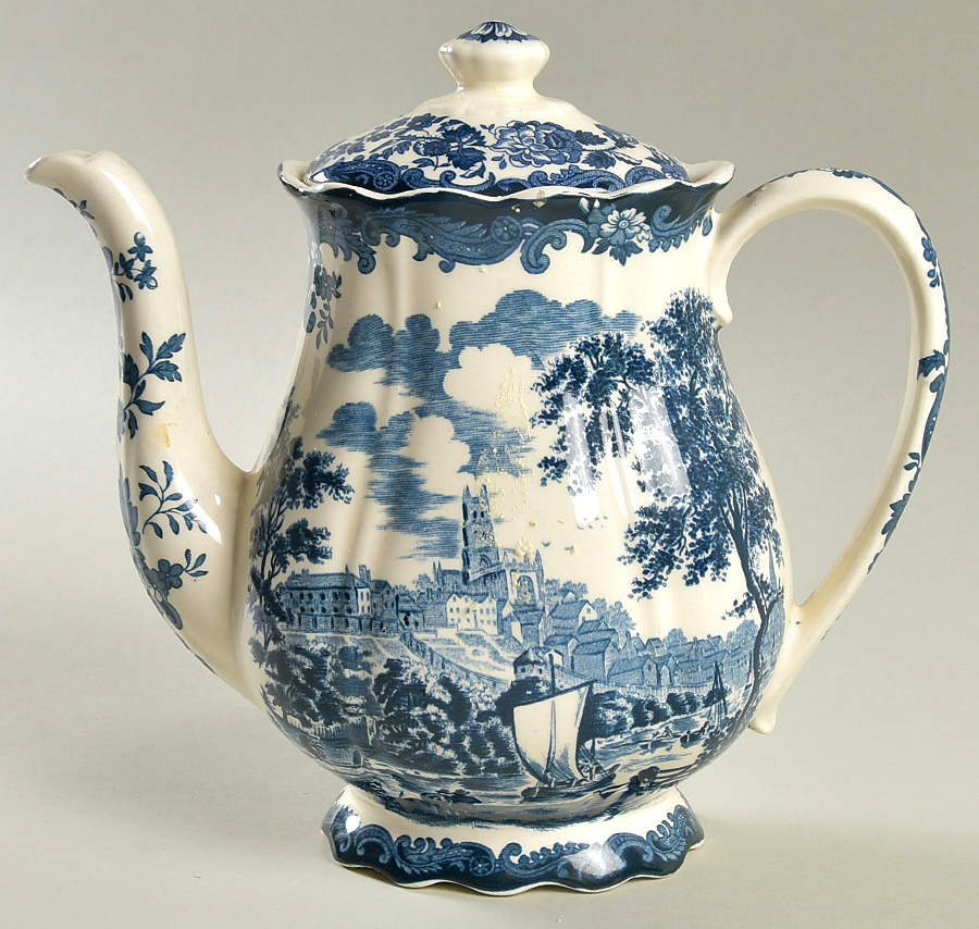 Avon Scenes Blue Coffee Pot & Lid by Palissy-1