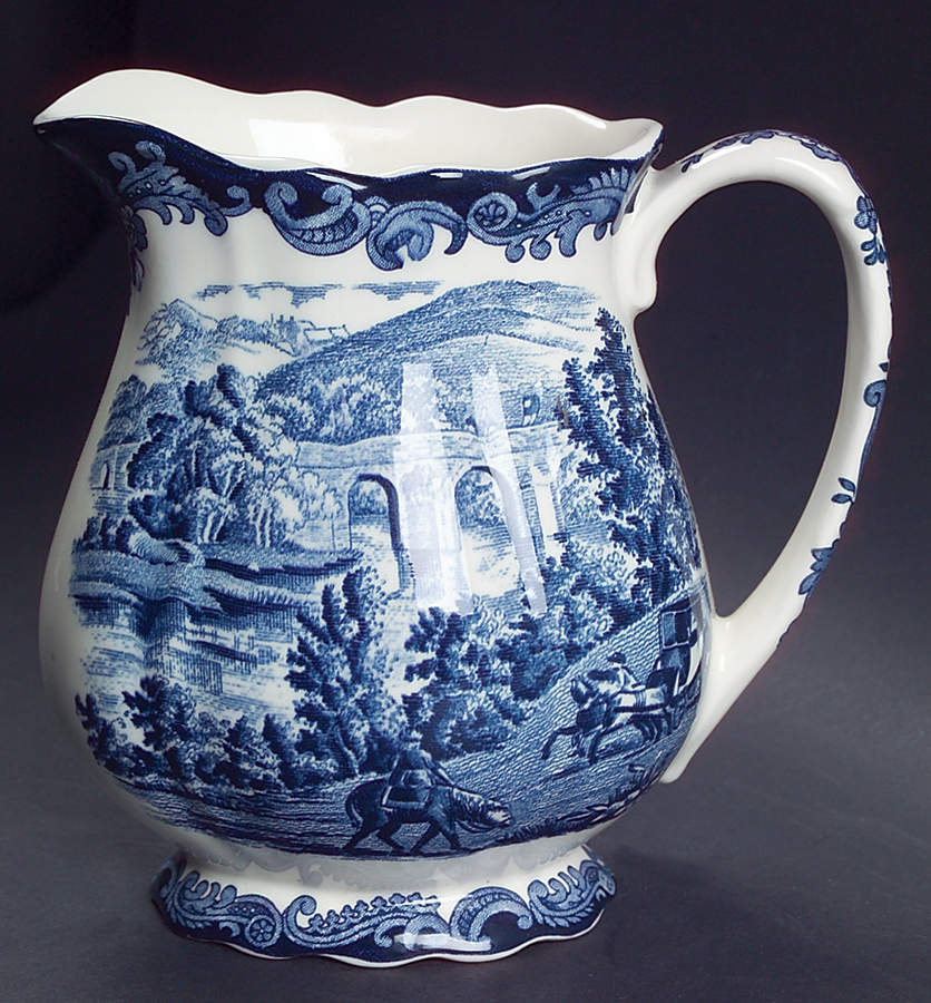 Avon Scenes Blue 16 Oz Pitcher by Palissy-1