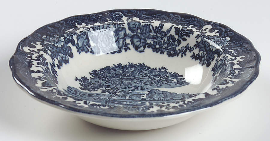 Avon Scenes Blue Rim Fruit/Dessert (Sauce) Bowl by Palissy-1
