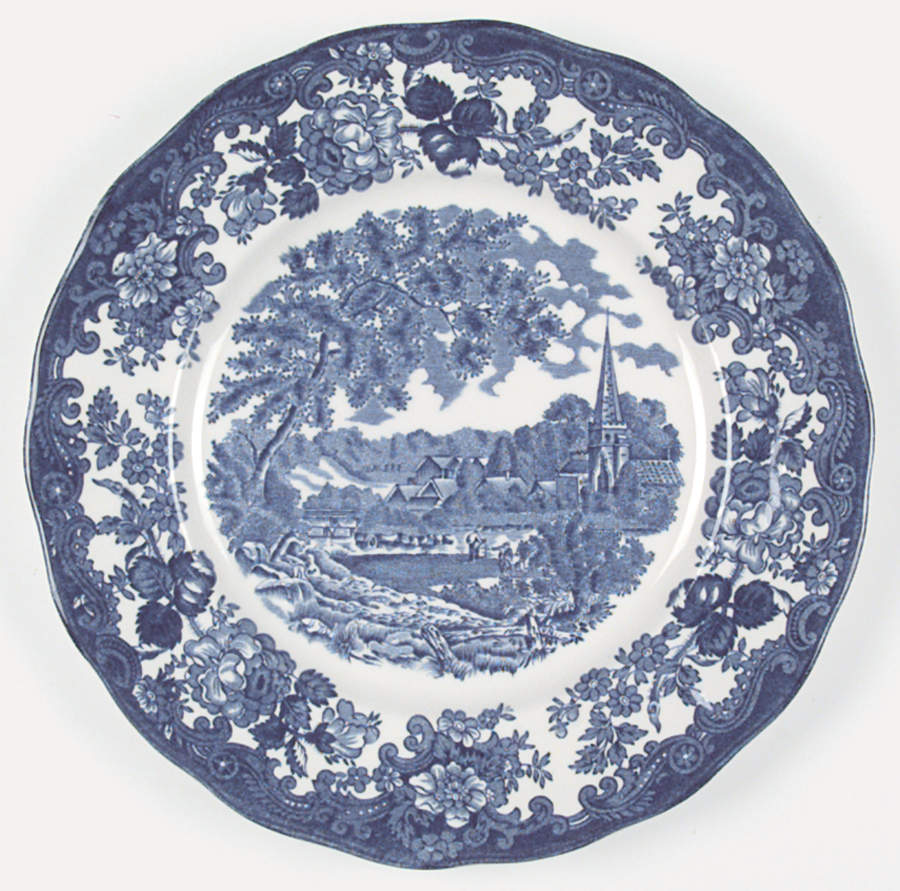 Avon Scenes Blue Dinner Plate by Palissy-1