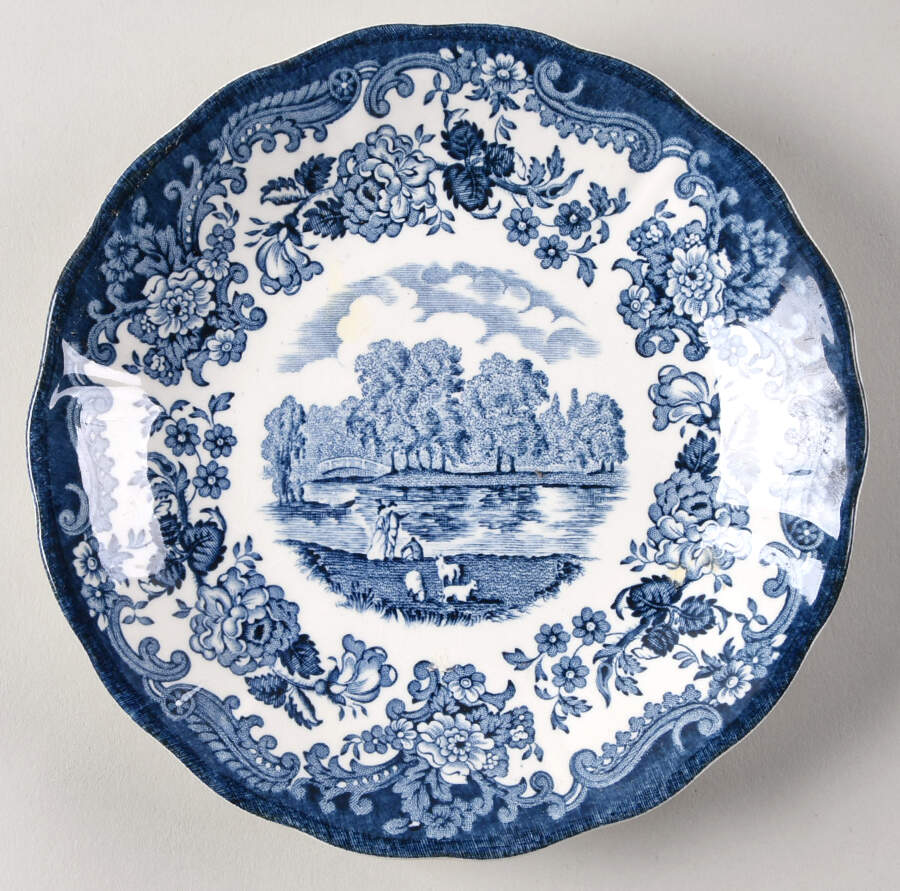 Avon Scenes Blue Saucer for Cream Soup Bowl by Palissy-1