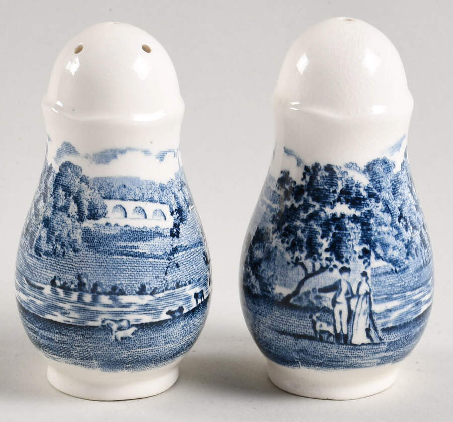 Avon Scenes Blue Salt & Pepper Set by Palissy-1