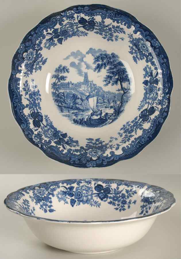 Avon Scenes Blue 9" Round Vegetable Bowl by Palissy-1