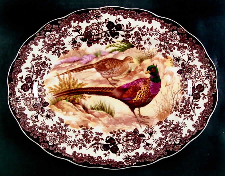 Game Series (Birds) 14" Oval Serving Platter by Palissy-1