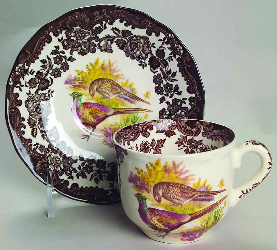 Game Series (Birds) Flat Cup & Saucer Set by Palissy-1