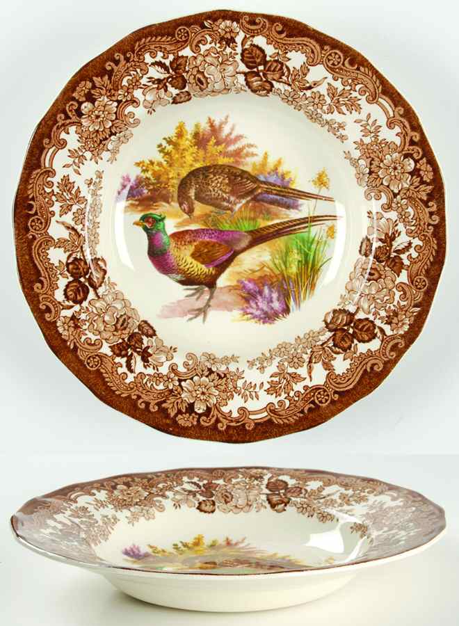 Game Series (Birds) Large Rim Soup Bowl by Palissy-1