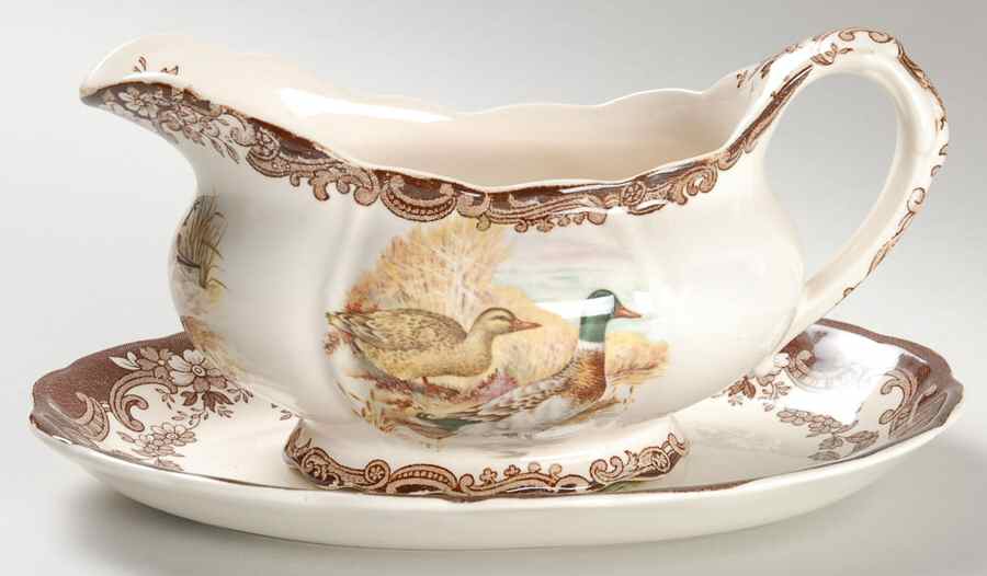 Game Series (Birds) Gravy Boat & Underplate/Relish by Palissy-1