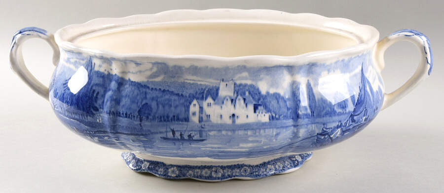 Thames River Scenes Blue Tureen No Lid by Palissy-1