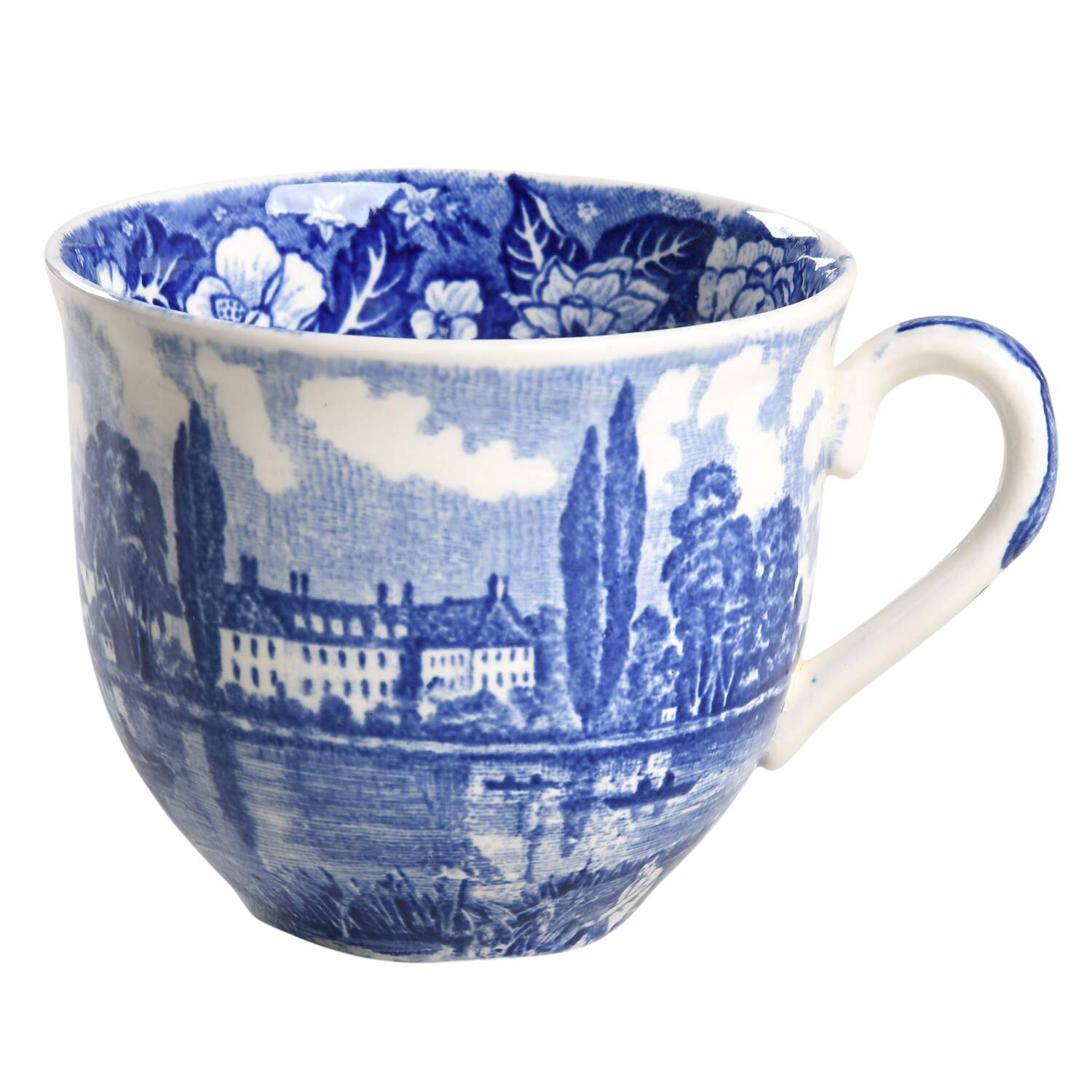 Thames River Scenes Blue Flat Cup by Palissy-1