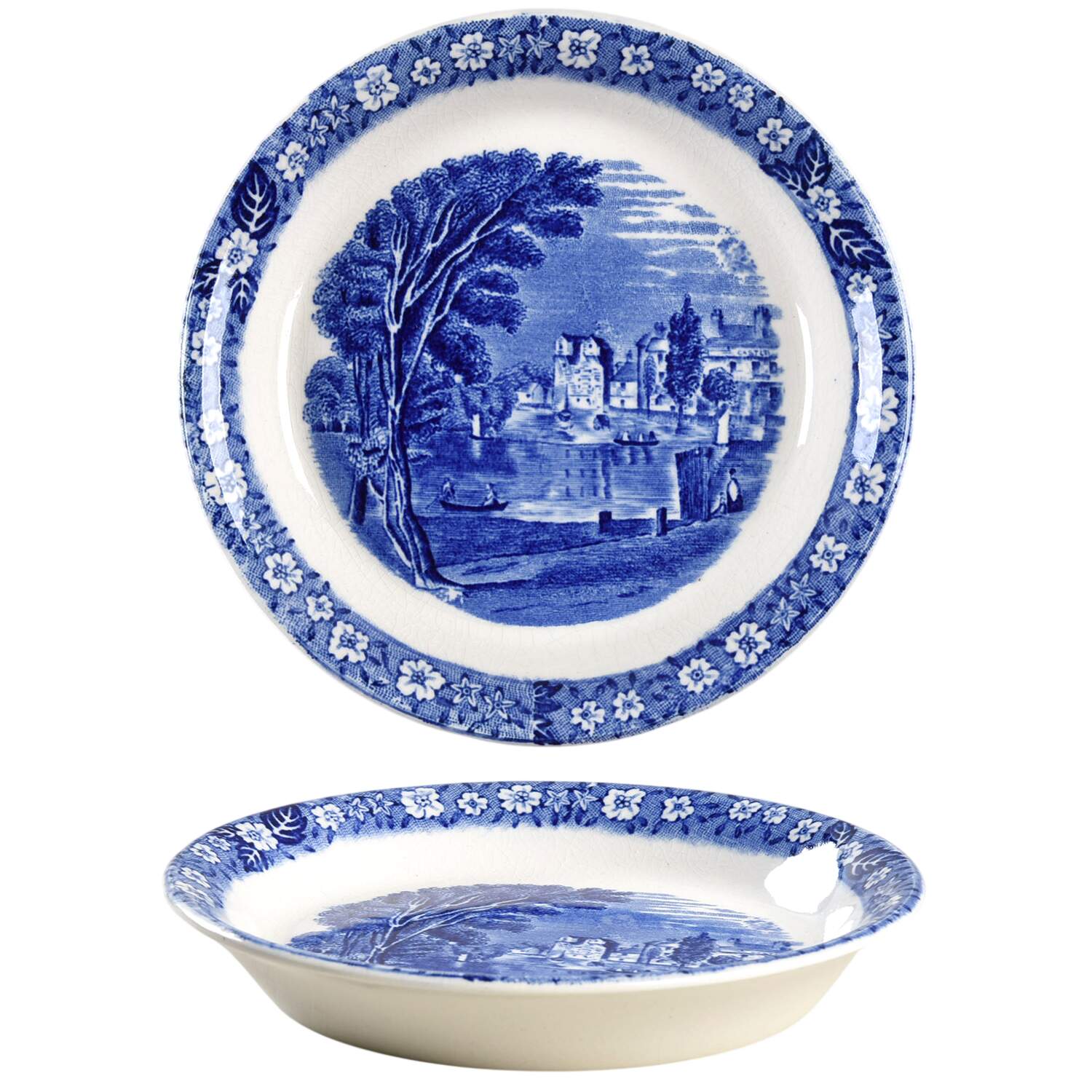 Thames River Scenes Blue Round Butter No Lid by Palissy-1