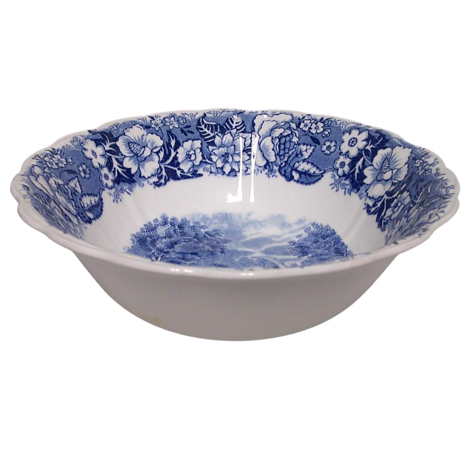 Thames River Scenes Blue Coupe Cereal Bowl by Palissy-1