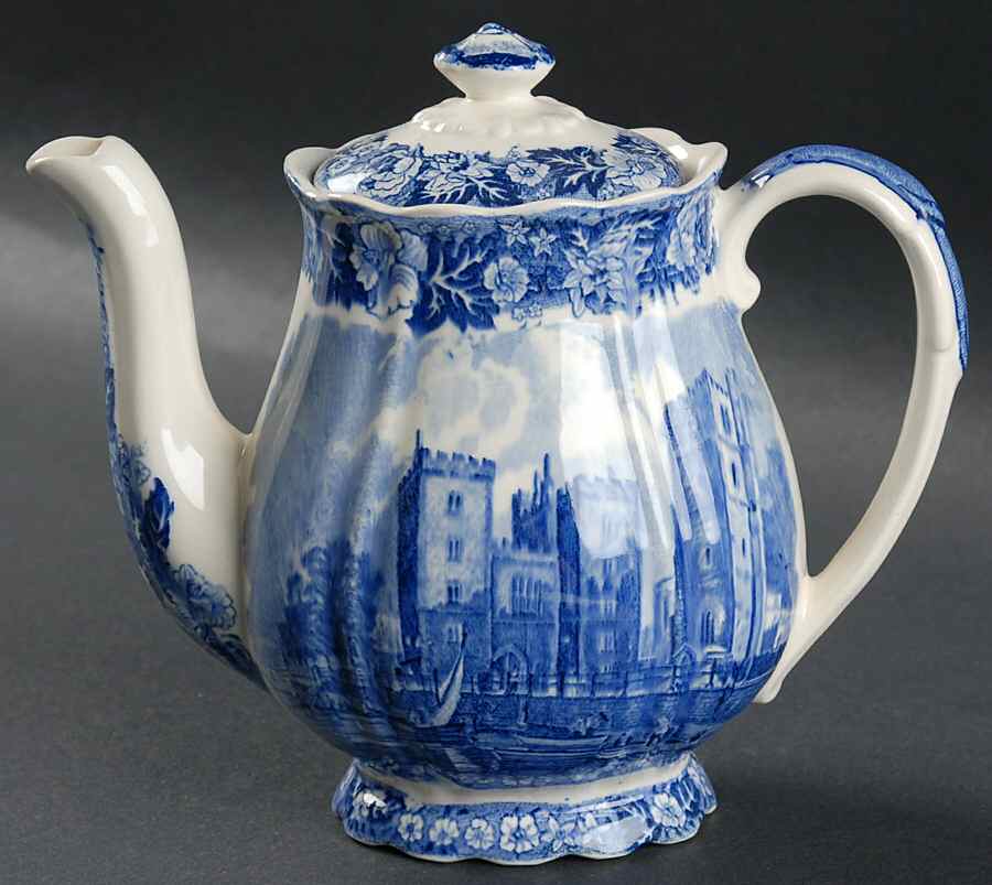 Thames River Scenes Blue Mini Coffee Pot & Lid by Palissy-1