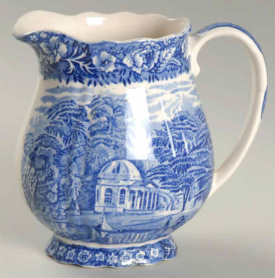 Thames River Scenes Blue 12 Oz Pitcher by Palissy-1