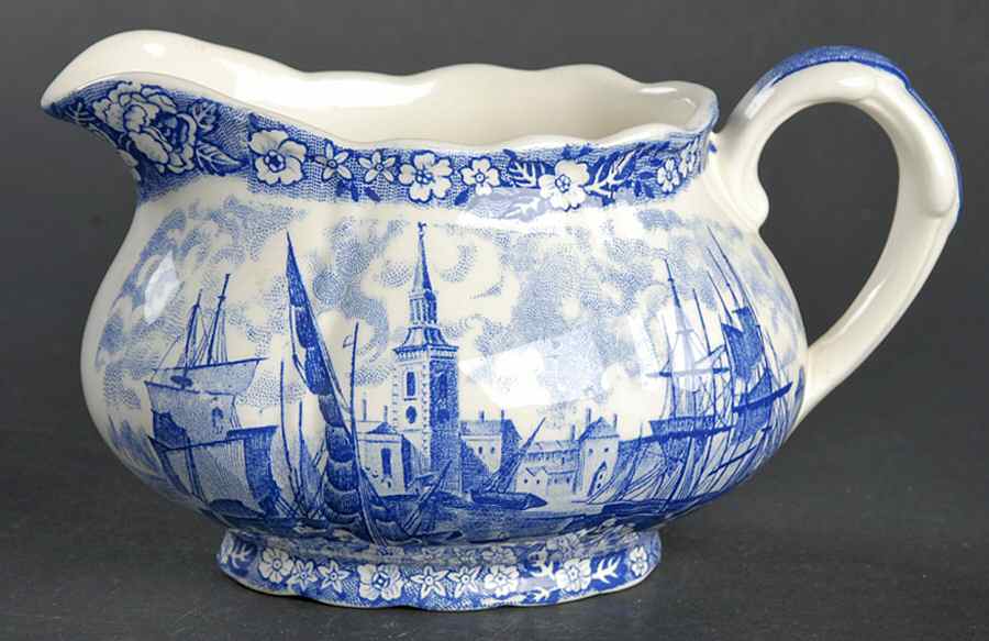 Thames River Scenes Blue Creamer by Palissy-1