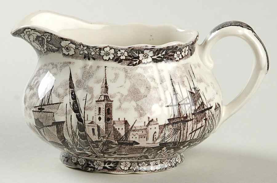 Thames River Scenes Black Creamer by Palissy-1