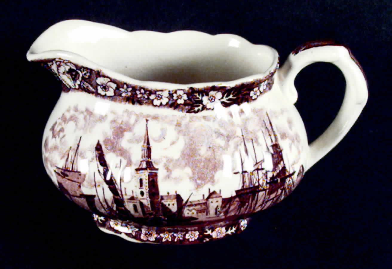 Thames River Scenes Brown Creamer by Palissy-1