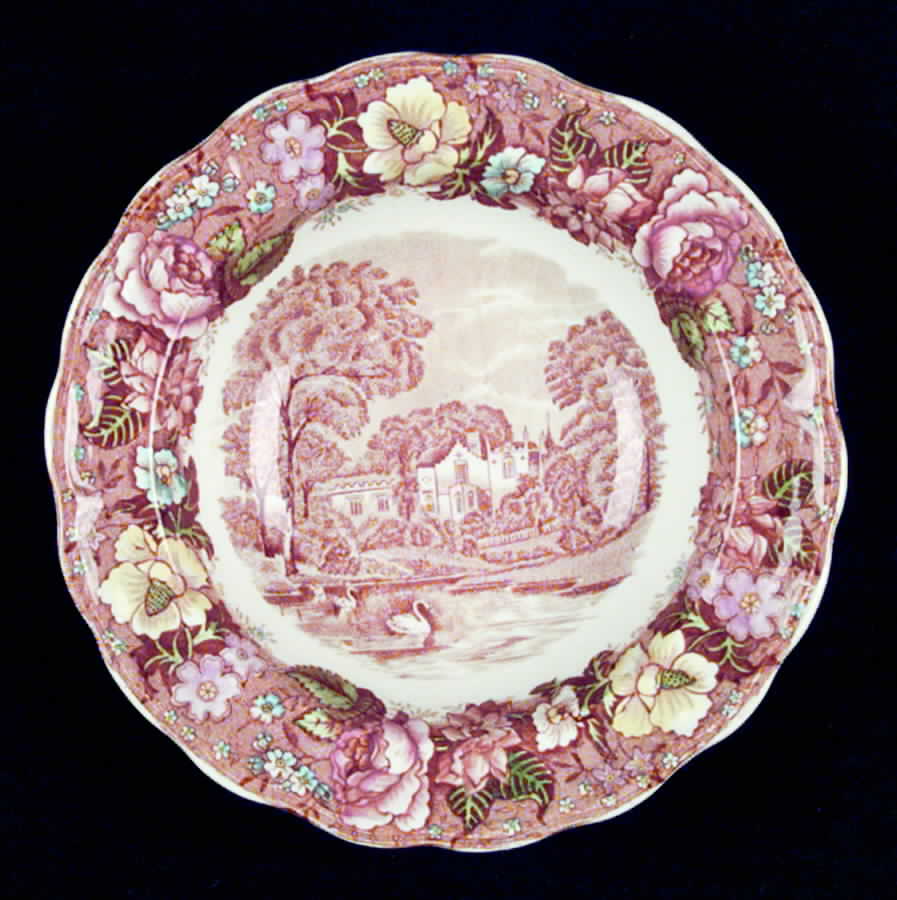 Thames River Scenes Brn Multicolor Rim Cereal Bowl by Palissy-1