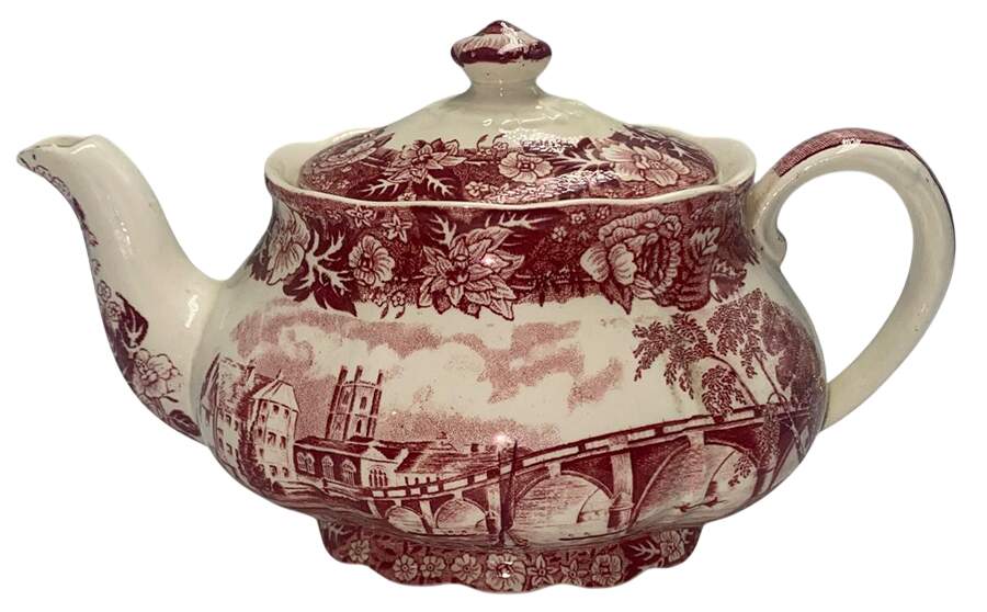 Thames River Scenes Pink Mini Teapot & Lid by Palissy-1