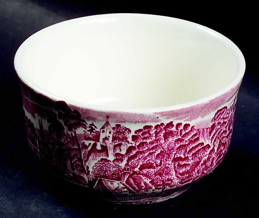 Thames River Scenes Pink Mini Open Sugar Bowl by Palissy-1