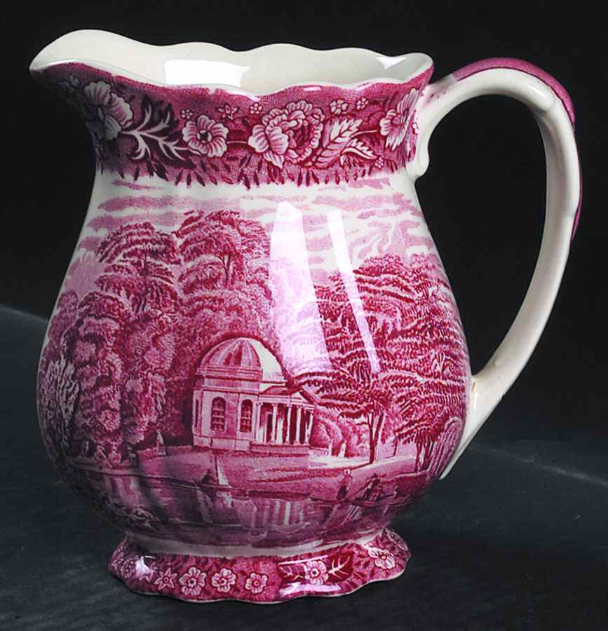 Thames River Scenes Pink 12 Oz Pitcher by Palissy-1