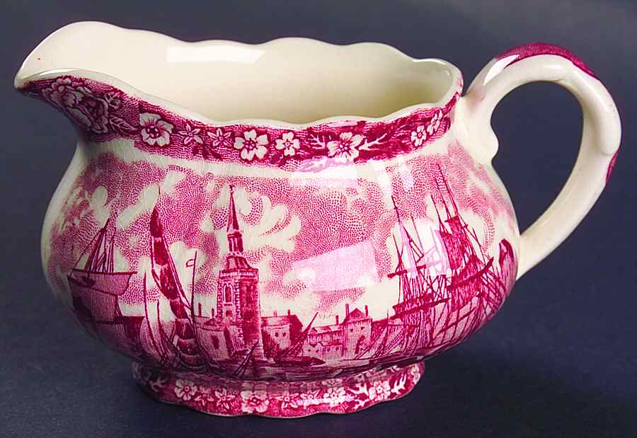Thames River Scenes Pink Creamer by Palissy-1