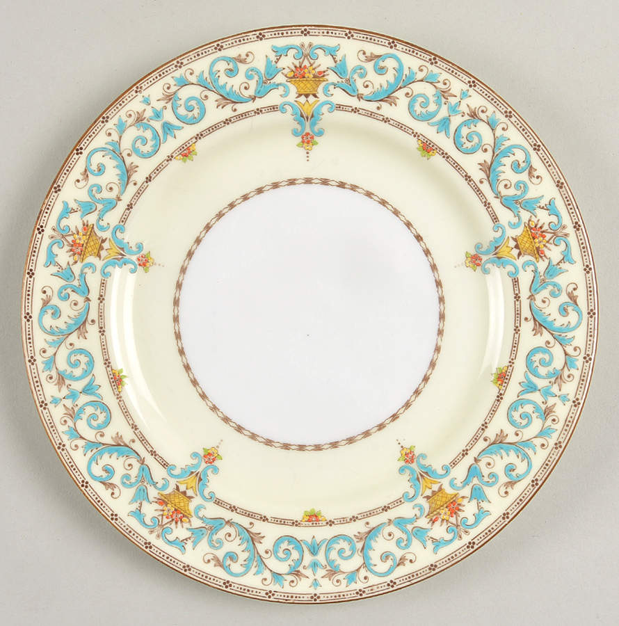 Adam (Aqua Scrolls) Salad Plate by Paragon-1
