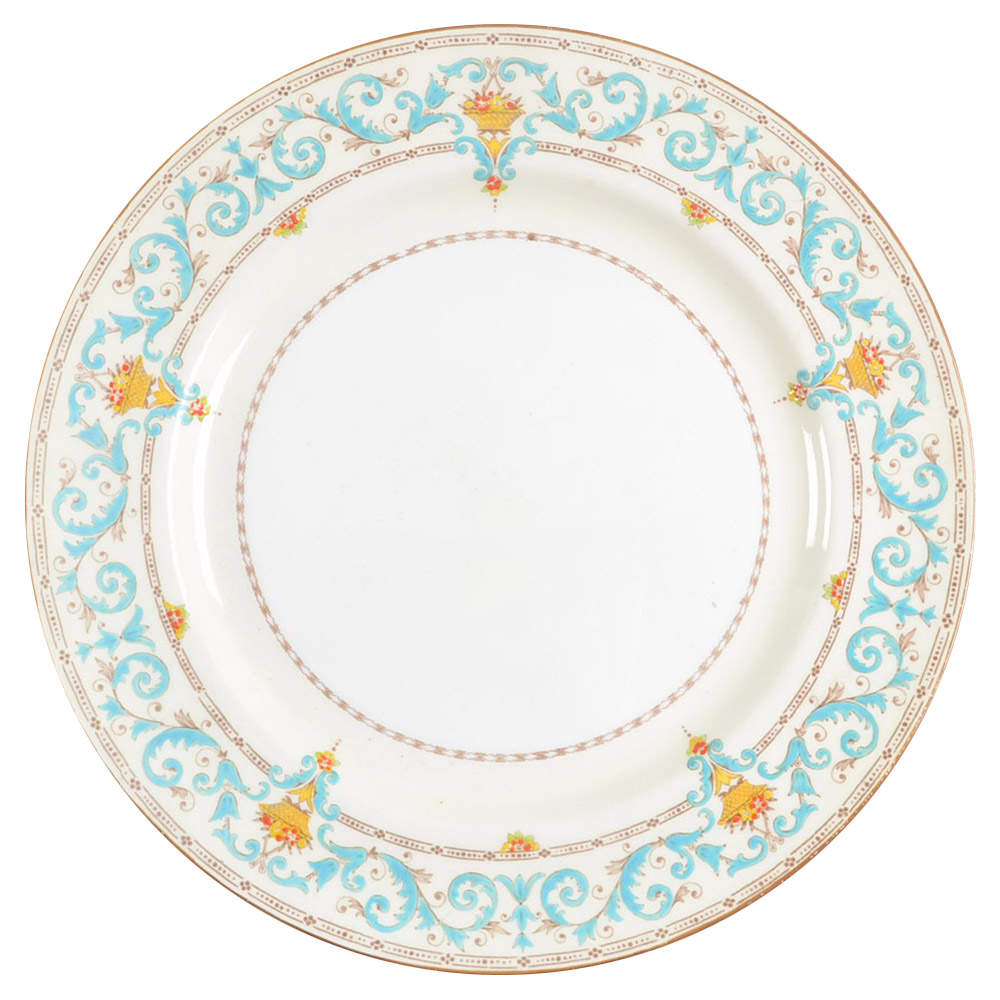 Adam (Aqua Scrolls) Large Dinner Plate by Paragon-1