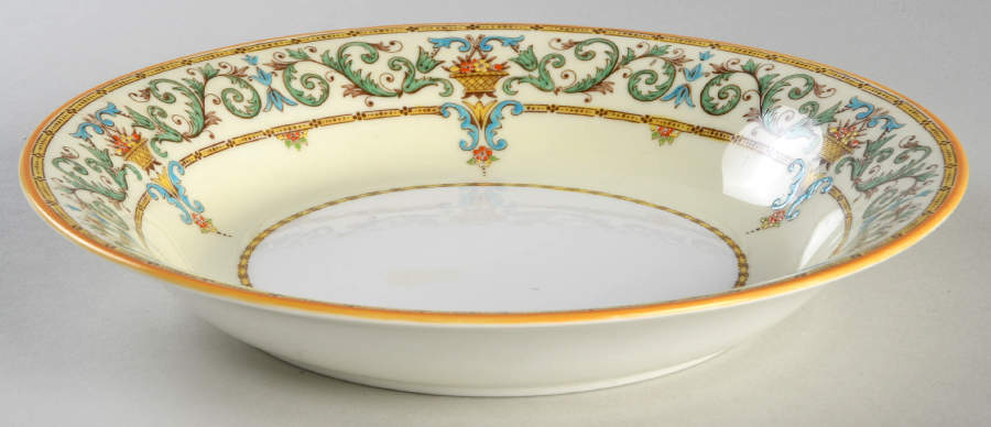 Adam (Aqua Scrolls) Coupe Soup Bowl by Paragon-1
