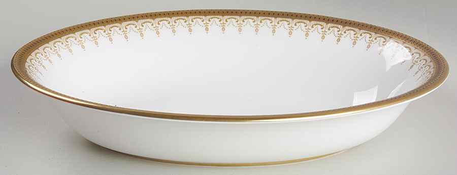 Athena (Gold Border with Black Dots) 10" Oval Vegetable Bowl by Paragon-1