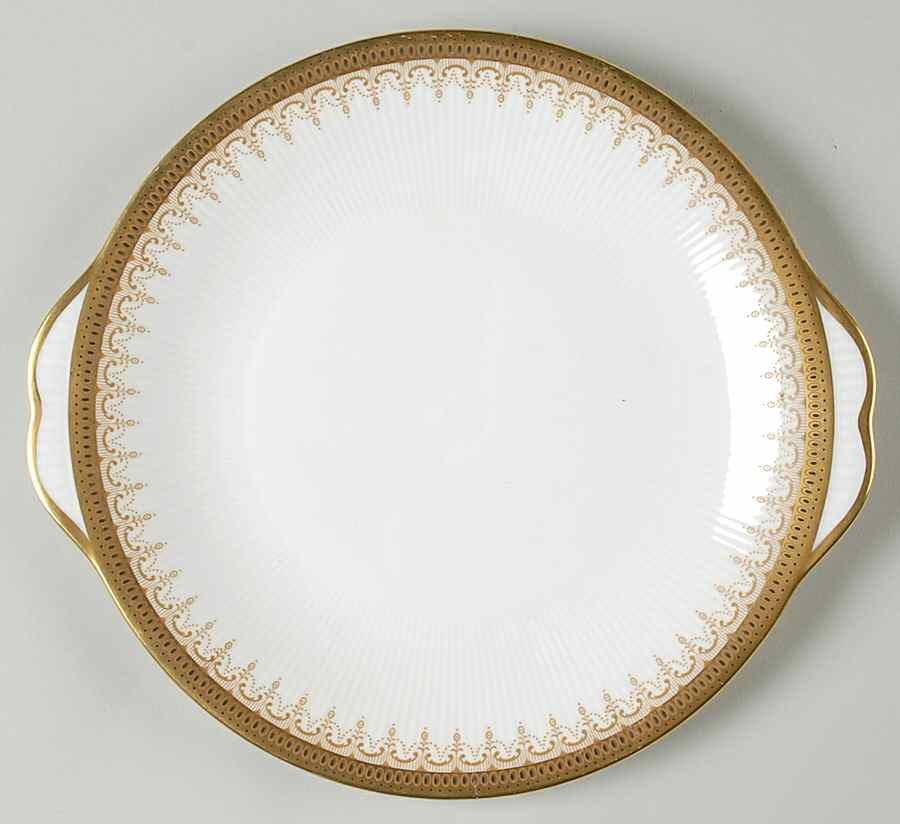 Athena (Gold Border with Black Dots) Handled Cake Plate by Paragon-1